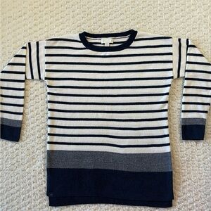Barefoot Dreams Cozychic Ultra Lite Navy and White Striped Size Small Sweater